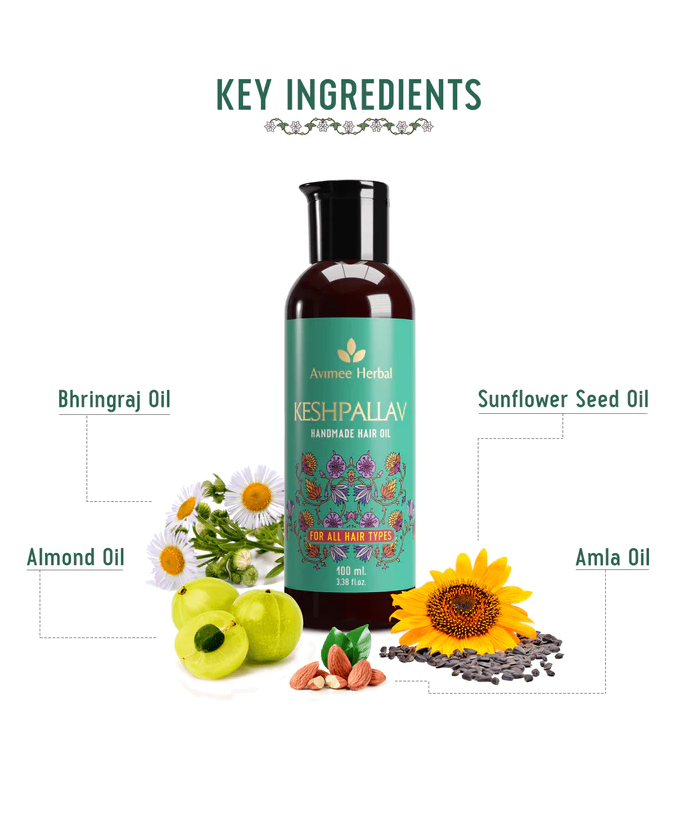 avimee herbal keshpallav hair oil : Ingredients images