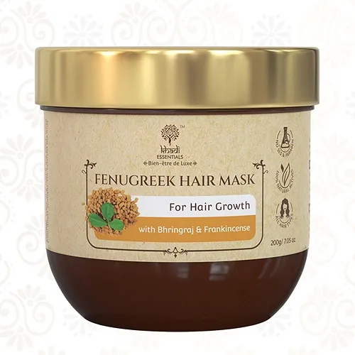 herbal hair mask  3.Khadi Essentials Fenugreek Methi Hair Mask for Dry, Frizzy Hair Growth with Bhringraj