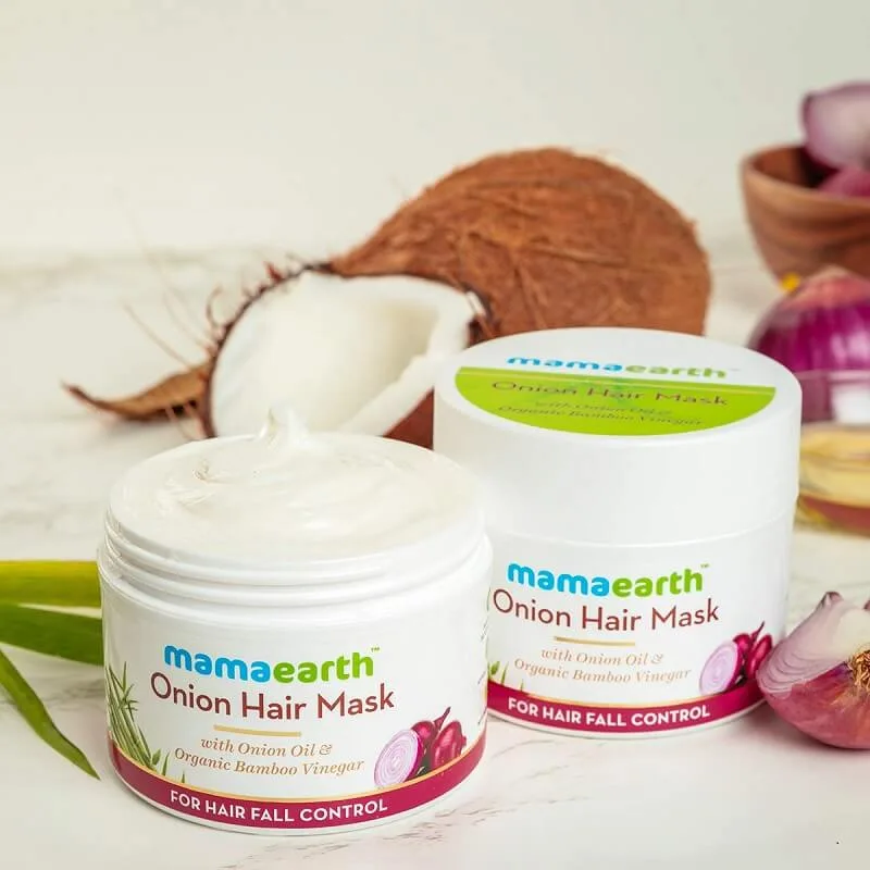 herbal hair mask  5.Mamaearth Onion Hair Mask for Men and Women 200ml (Coconut)